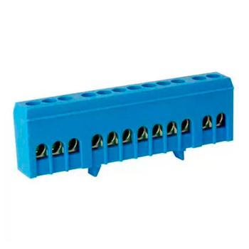 Шина TS-0609H 12 way в синем корпусе Энергия, 10 шт - Электрика, НВА - Щитки и аксессуары для монтажа - Шины нулевые - . Магазин оборудования для автономного и резервного электропитания Ekosolar.ru в Тамбове