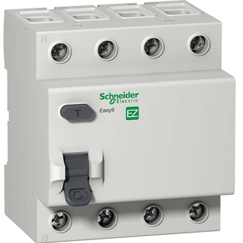 Дифференциальный выключатель Schneider Electric (УЗО) EASY 9 4P 40A 30мА АС 4,5 кА - Электрика, НВА - Модульное оборудование - Дифференциальные автоматы - . Магазин оборудования для автономного и резервного электропитания Ekosolar.ru в Тамбове