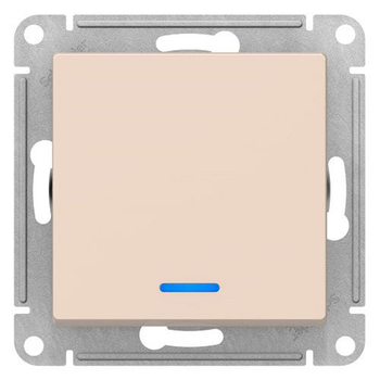 Выключатель SE AtlasDesign 1-клавишный с подсветкой, сх.1а, 10АХ, бежевый, механизм - Электрика, НВА - Выключатели и розетки - Выключатели - . Магазин оборудования для автономного и резервного электропитания Ekosolar.ru в Тамбове