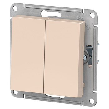 Выключатель Schneider Electric AtlasDesign 2-клавишный сх.5, 10АХ, бежевый, механизм - Электрика, НВА - Выключатели и розетки - Выключатели - . Магазин оборудования для автономного и резервного электропитания Ekosolar.ru в Тамбове