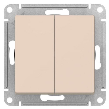 Переключатель Schneider Electric AtlasDesign 2-клавишный сх.6, 10АХ, бежевый механизм - Электрика, НВА - Выключатели и розетки - Выключатели - . Магазин оборудования для автономного и резервного электропитания Ekosolar.ru в Тамбове
